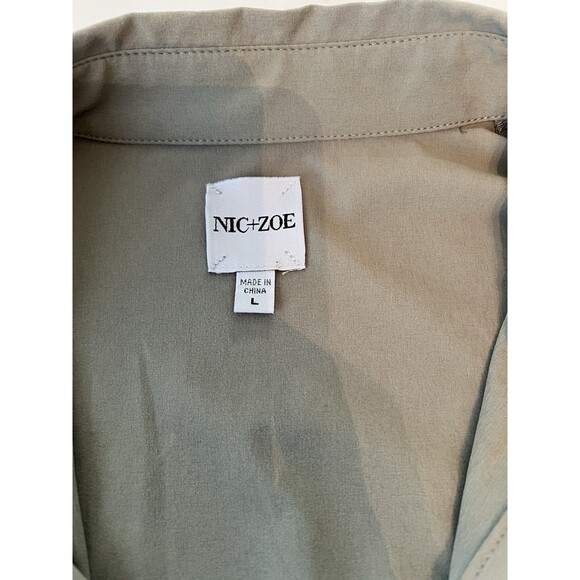 Nic + Zoe Womans Tech Stretch Shirt Blouse Snap Button Top Size Large Green $178 - Picture 4 of 5